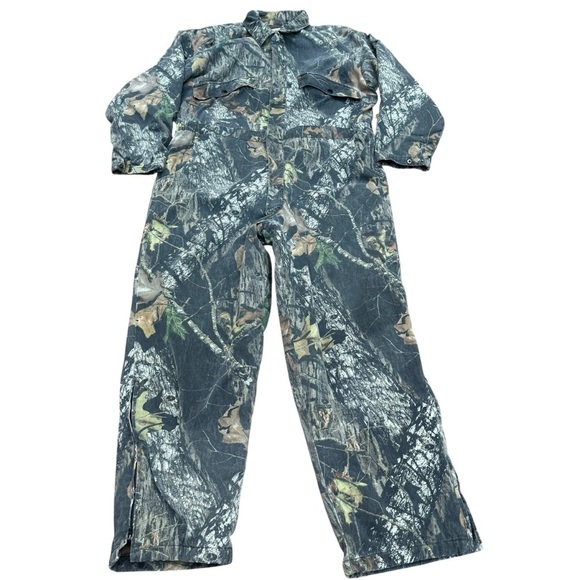 Vintage Mossy Oak Camouflage Coveralls 1pc Hunting Suit Camo Full Foliage XL - Picture 1 of 15